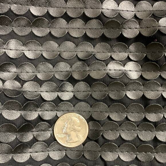 Ruby Rd. Black Faux Leather Zip Front Jersey Knit Texured Jacket - Size M - Picture 3 of 6